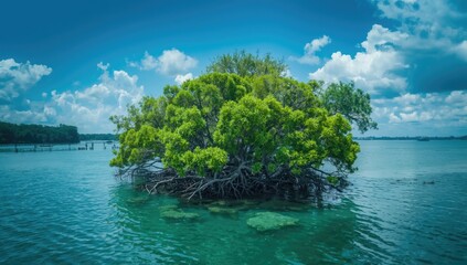 Mangrove habitat in Chanthaburi, highlighting erosion protection and tidal influence, Earth Day