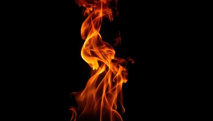 Black background with vivid fire flames, suitable for dramatic design elements