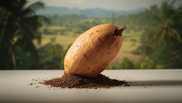 Malanga tuber harvested from Colocasia esculenta, focusing on its fiber-dense edible root for dietary considerations