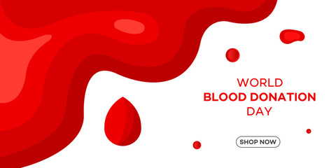World Blood Donation Day  Red Fluid Abstract Design