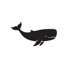 Whale silhouette vector simple animal black symbol
