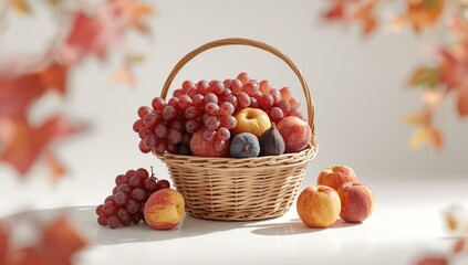 Assorted fruit basket presenting a variety of vibrant fruits for a health-focused layout, World Health Day