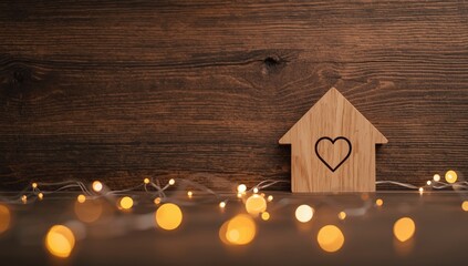 Heart icon carved into wood symbolizing family bonds and home life, ideal for relationship or domestic content