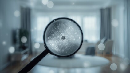 Dust and dirt particles inside an air conditioning unit in a living room, indicating poor indoor air quality and respiratory concerns
