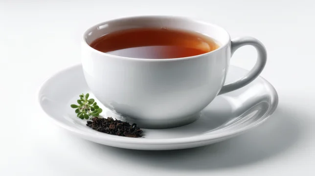 Minimal White Tea Cup in Three Quarter Perspective