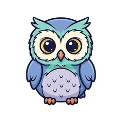 Fototapeta premium Cute Cartoon Owl Character Design Illustration.