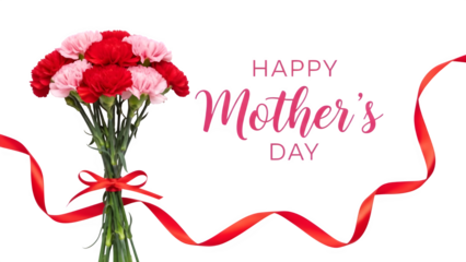 Happy mother's day bouquet isolated on transparent background