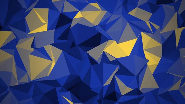 Lapis Lazuli and Veined Gold Feathered Low Poly 4K Seamless Loop
