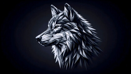 A polygonal wolf artwork, Ai generated image