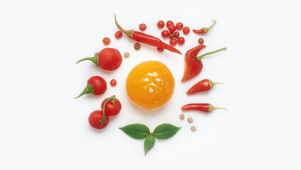 Artificial fruit replicas in a traditional Thai sweet, food styling and display