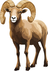Bighorn Sheep Vector on Transparent Background
