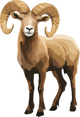 Bighorn Sheep Vector on Transparent Background

