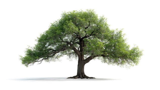 Single Iron wood tree with leafless branches against plain white backdrop, used for forestry research or identification guides
