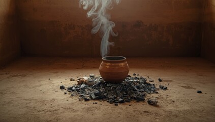 Agadir kitchen scene with a focus on culinary tools and ingredients, highlighting local cooking methods