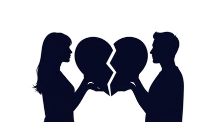 Couple arguing in dark silhouette.