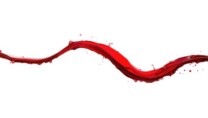Splash of red liquid on a white backdrop, suitable for editorial header backgrounds or visual effects in digital media