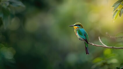 Blue bird perched among colorful surroundings, natural habitat, birdwatching activity, World Wildlife Day