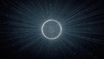 Plexus-style abstract backdrop with circular pattern for editorial headers and UI surfaces, highlighting scientific visualization