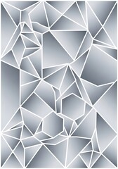 Monochrome Geometric Fragmented Mosaic Structure with Angular Illumination