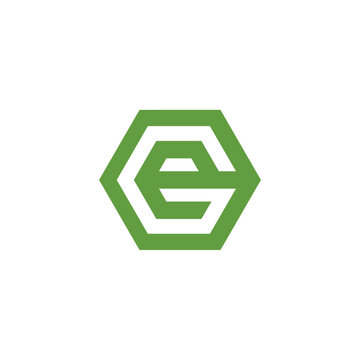 A sleek, modern green letter 'E' logo design within a geometric hexagon, symbolizing innovation, growth, and digital identity for businesses