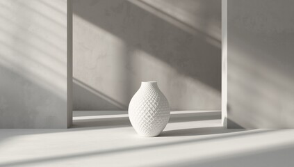 Serene Zen setting with white surface and abstract background, ideal for background layout