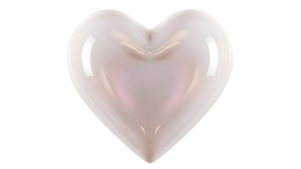 Heart shaped white stone isolated on transparent background