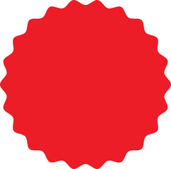 Starburst red sticker set collection of special offer sale oval and round shaped sunburst labels and badges. Promo stickers with star edges.