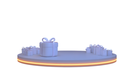 Gift presentation platform 3d rendered, isolated on transparent background