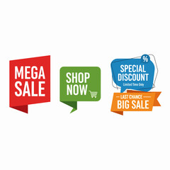 Set of colorful sale stickers