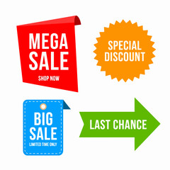Set of colorful sale stickers