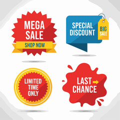 set of colorful labels