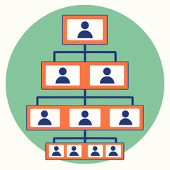 Organizational chart hierarchy structure management team leadership network connection efficient business team hierarchy