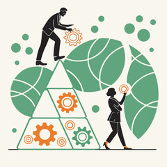 Business teamwork collaboration management strategy workflow, abstract illustration