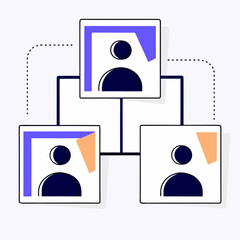 Teamwork collaboration communication connection networking abstract minimal illustration of team connection and collaboration