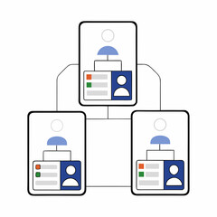 User profile icon avatar contact info network connection hierarchy organization simple clean digital illustration of user
