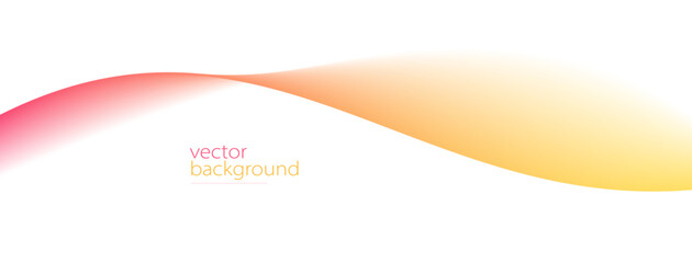 Obraz premium Curve shape flow vector abstract background in red and yellow gradient, motion art,