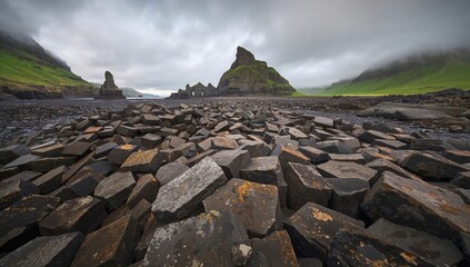 Giants Causeway, Northern Ireland, 60 million-year-old basalt columns created by volcanic activity, geological preservation, Earth Day
