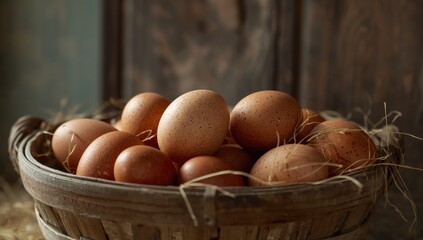 A cluster of brown eggs piled up, highlighting farm-fresh egg production for breakfast dishes, World Egg Day