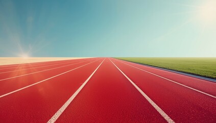Athletic track with white lane markings on a smooth rubber surface, emphasizing sports facility upkeep