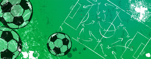 soccer, football, field, illustration with paint strokes and splashes, grungy mockup, great soccer event