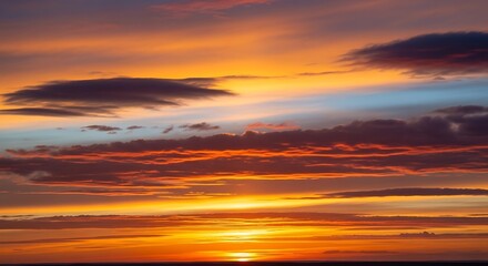 Fototapeta premium Vibrant Sunset Sky - A Stunning Display of Colors.