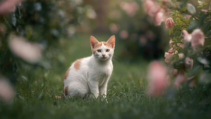 White and red cat lounging indoors, focusing on pet relaxation and home environment