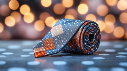 Father's Day gift theme featuring rolled patterned tie