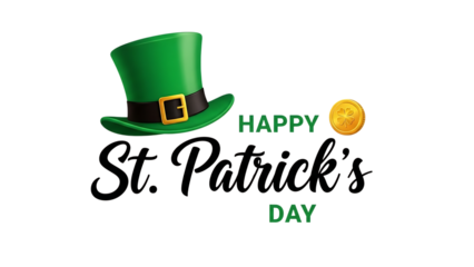 Happy St Patrick’s Day Celebration with Green Hat Illustration