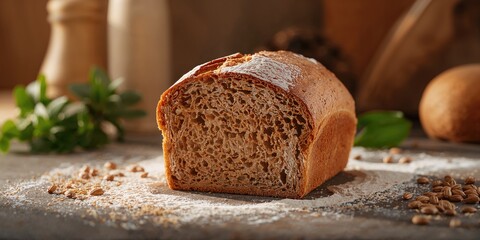 Sliced multi grain bread with visible seeds, illustrating a fiber-dense meal option for health-conscious consumers, World Food Day