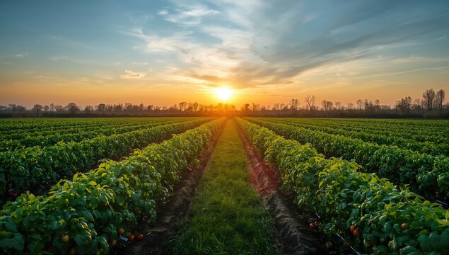 Dusk over rural fields in South Ukraine, showcasing the natural landscape and seasonal change