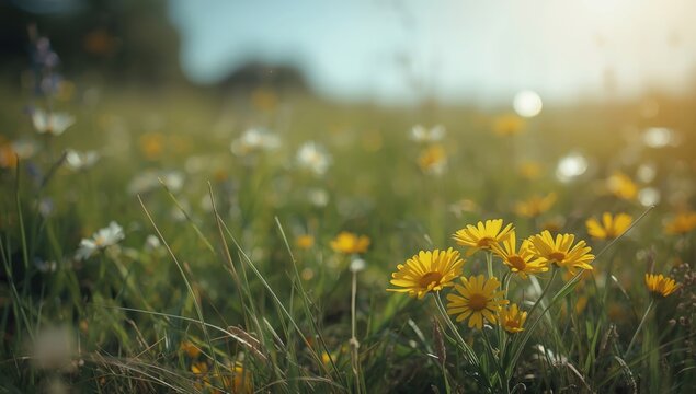Close-up of coat buttons or Tridax daisies highlighting their petal structure, used as ornamental ground cover during summer