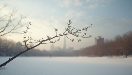 A budding tree branch showing fresh shoots, symbolizing renewal, seasonal change