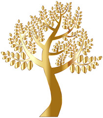 golden tree vector illustration