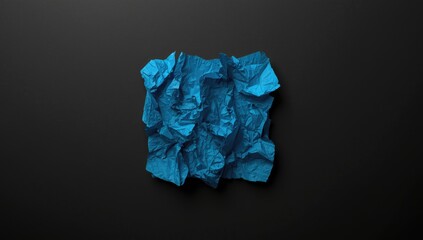 Obraz premium Blue sheets of paper on a black background used as a background for text and layout, Earth Day